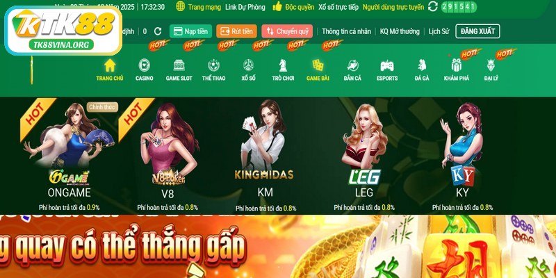Game bài TK88 là nền tảng giải trí trực tuyến nổi bật