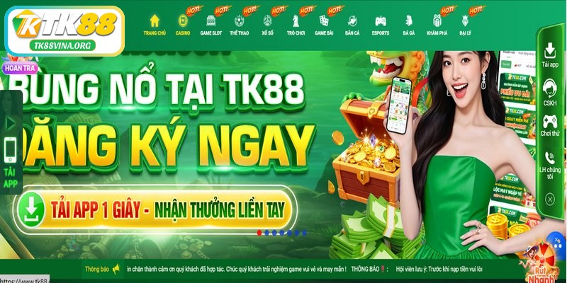 Nhà cái TK88 mang đến không gian giải trí chuyên nghiệp
