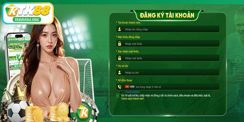 Việc đăng ký tài khoản game là hoàn toàn miễn phí tại TK88